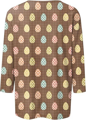 Miniatura 3 de Basysin 34 Length Sleeve Womens Tops 2024 Plus Size Summer T Shirts Crew Neck Casual Easter Shirts for Women