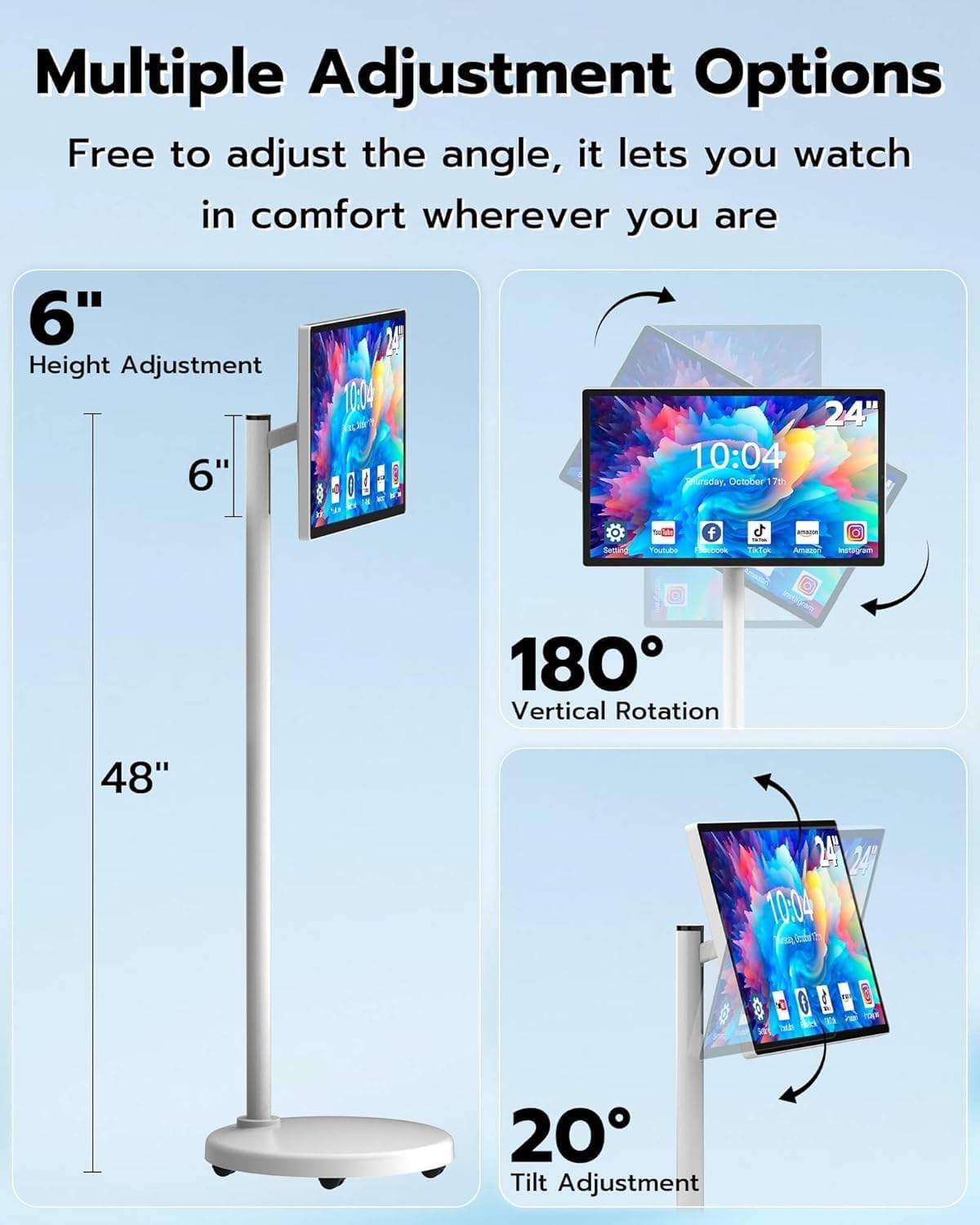 24 Inch Rolling Smart TV with 1080P Touch Screen | Android 13 ... - view 5