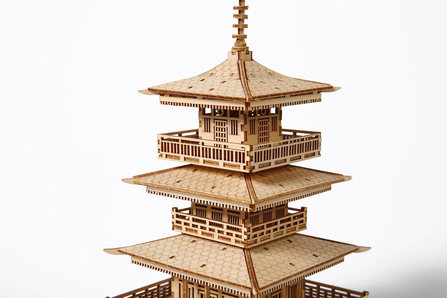 3D Wooden Puzzles for Adults, Wooden Four-Storied Pagoda Assembly Japanese Temple Model Kits, 3D Puzzle Pavilions Building Crafts Birthday Gift for Adults and 14+ Teens, 196 Pieces