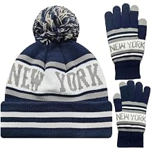 Vintage Classic Skull Cap Beanie Hat Cuffed Winter Hat Knit with Warm Gloves Gifts for Unisex Fans