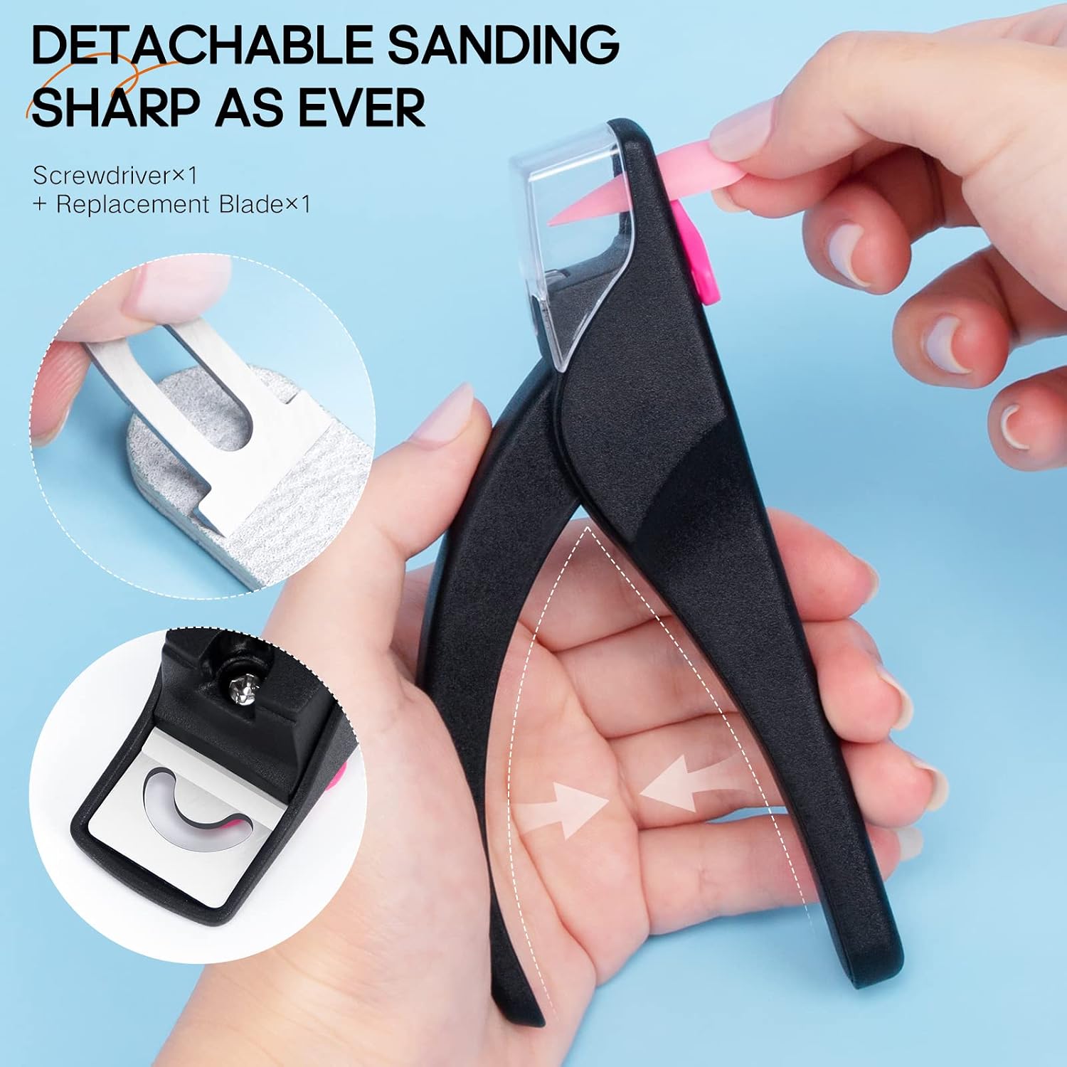 AORAEM Nail Clipper,Black Adjustable Nail Tip Cutter False Nail Cutter Clip Tool Artificial Nails Trimmers for Nail Manicure Pedicure (Black)