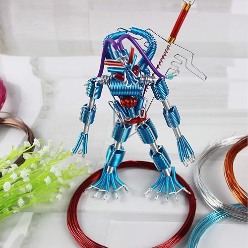 Miniatura 8 de 14 rollos de alambre de aluminio de colores para manualidades, 0.039 pulgadas, de metal flexible, para joyería artística y floral, para