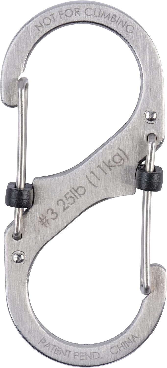 Nite Ize Size-3 S-Biner SlideLock Dual Carabiner, Locking Gates, Stainless Steel