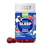 OLLY Kids Sleep Gummies, 0.5mg Melatonin, L Theanine, Chamomile, and Lemon Balm, Raspberry - 70 Count