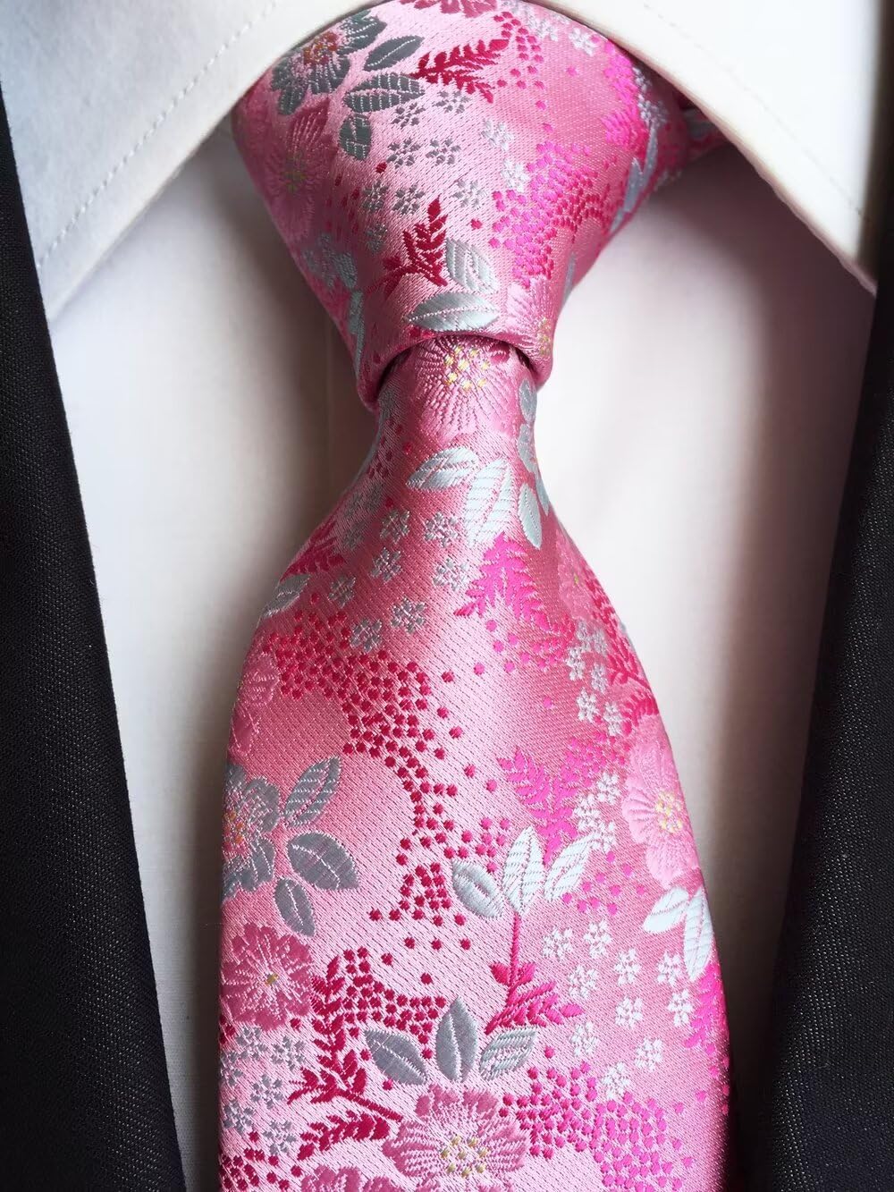 Kihatwin Men's Floral Ties Cravat Jacquard Luxury Business Wedding Neckties for Groomsmen