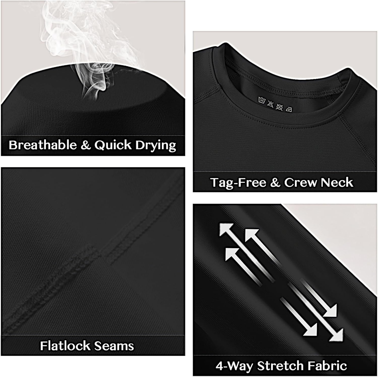 Boys Compression Shirt Short Sleeve Youth Kids Athletic T-Shirt Quick Dry Undershirt for Basketball Football Tops - Image 4