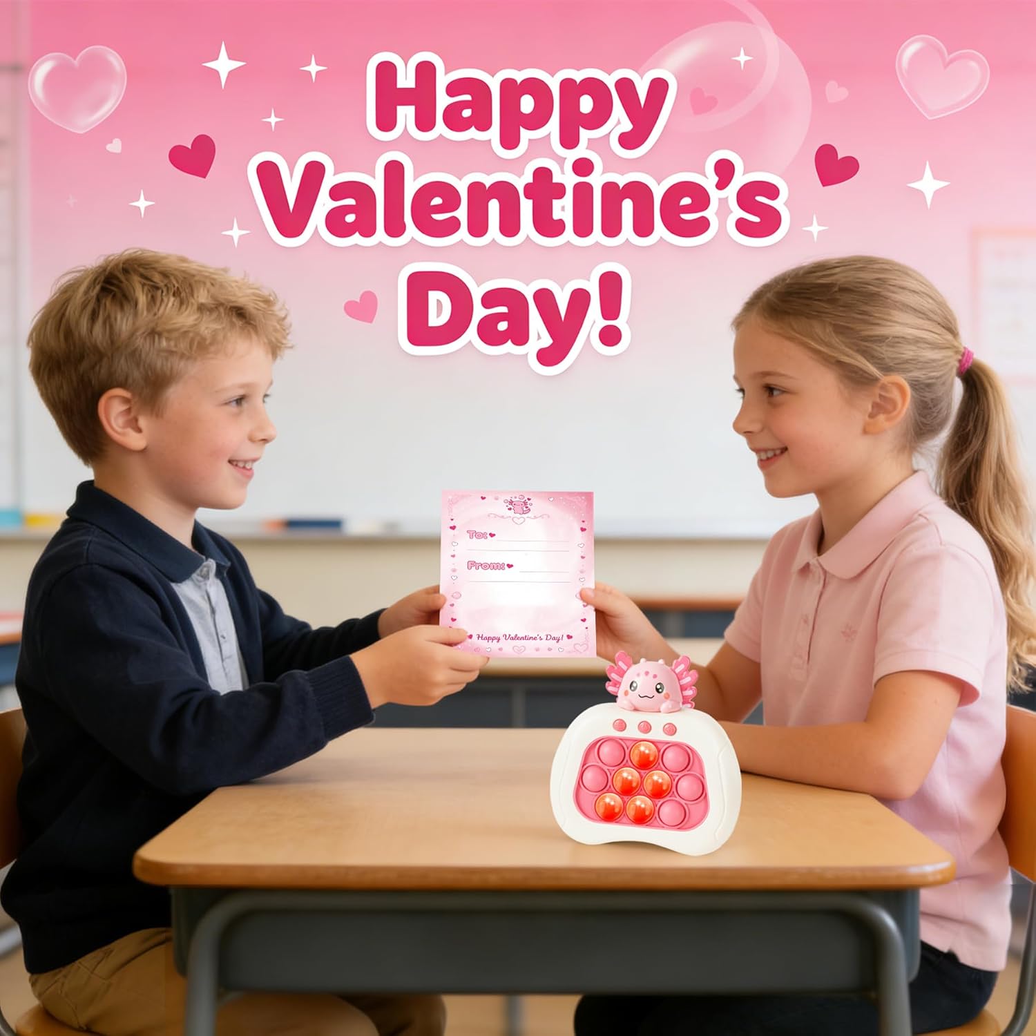 Axolotl Pop Game Fidget Toy,Easter Basket Stuffers,Quick Push Game Pop Bubble Up Toys,Easter Egg fillers Axolotl Gifts Teen Girl Trendy