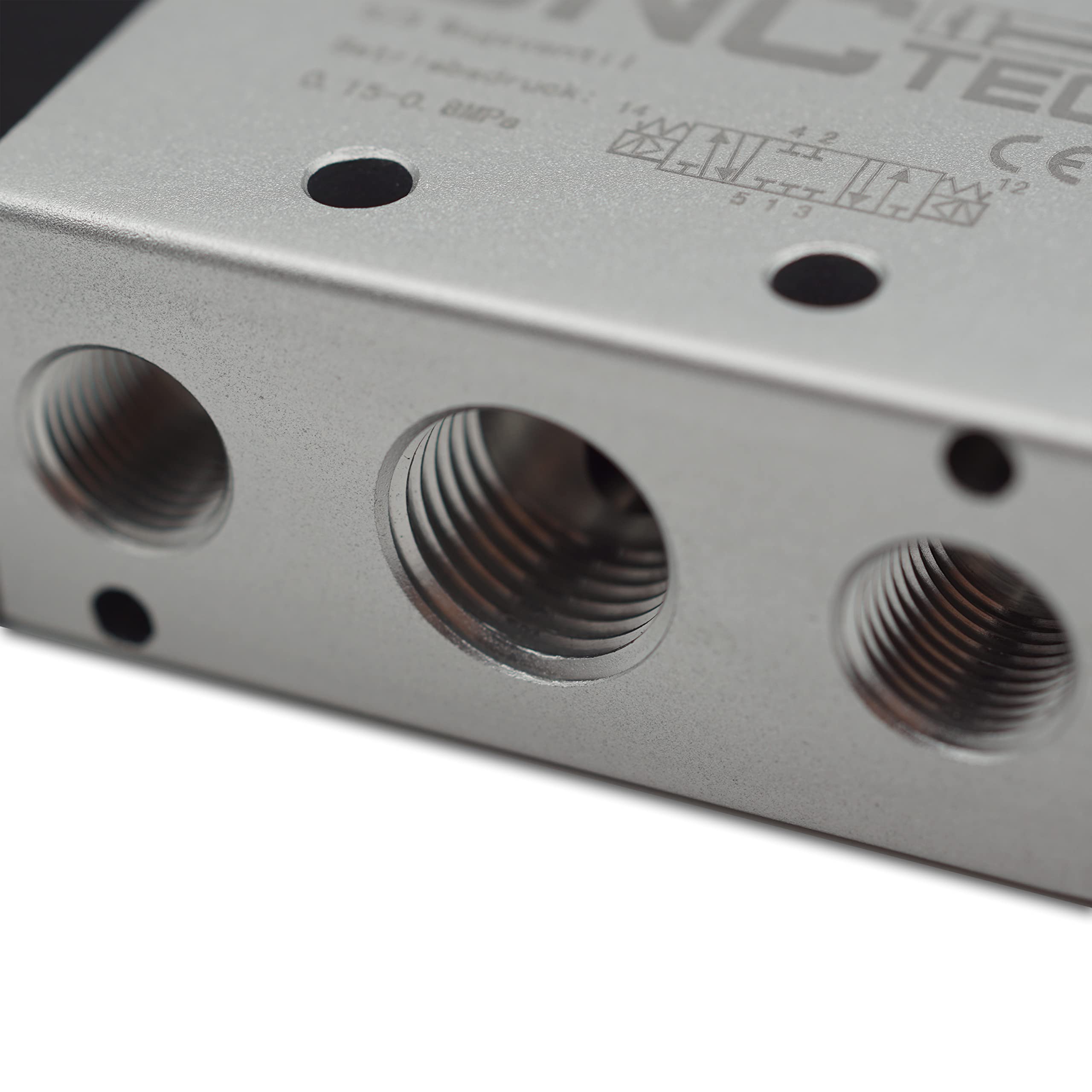 Válvula direccional magnética neumática 5/3 válvula de dirección 1/4" 12 V CC (5/3 vías 1/4" 12 V DC)