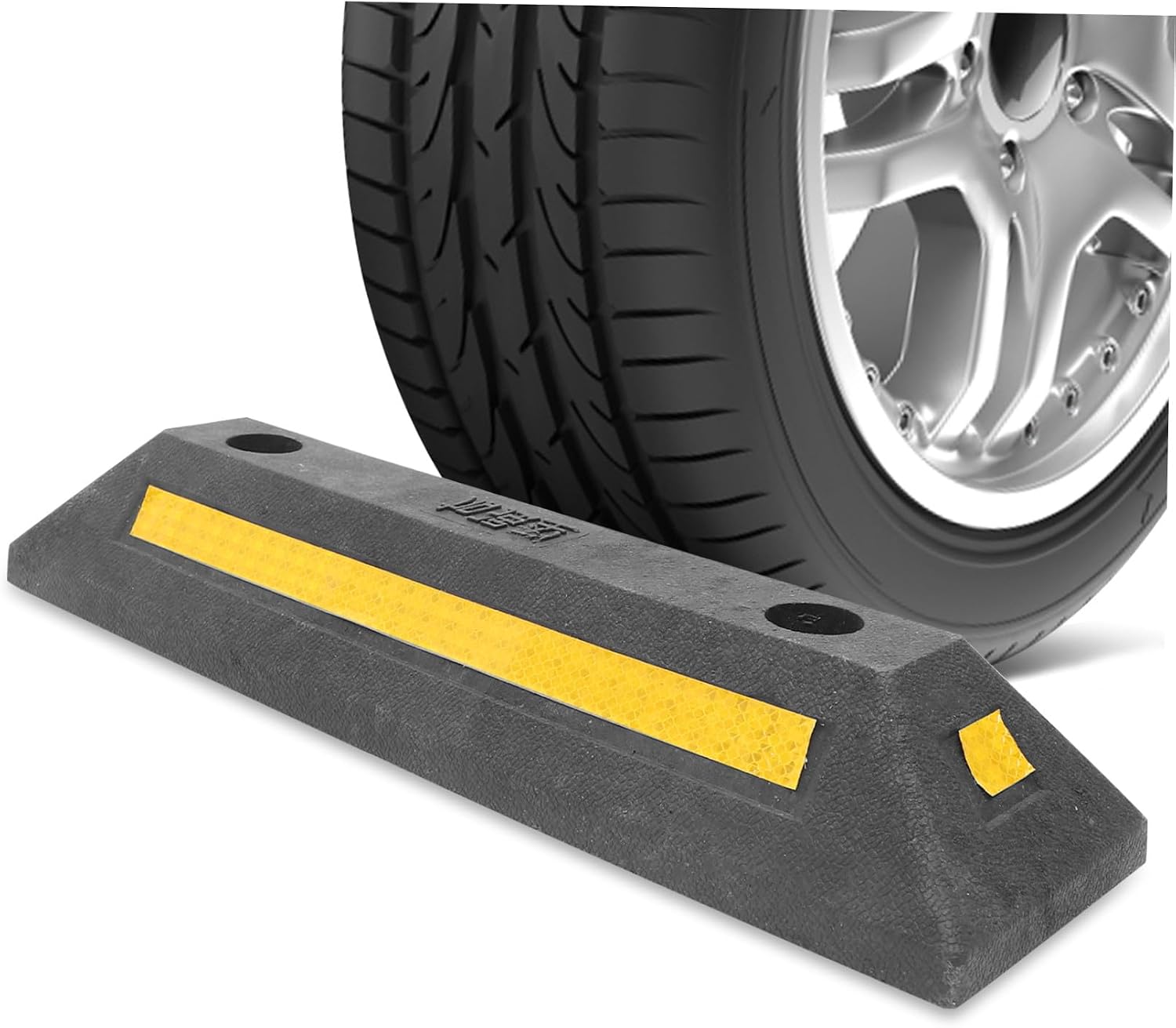 PRETYZOOM Heavy Duty Rubber Parking Wheel Stop for Garage Floor Guidance