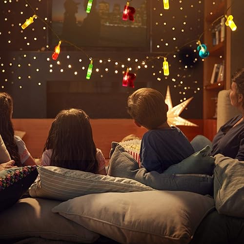 Miniatura 7 de Uonlytech Guirnalda de luces de Feliz Navidad, funciona con pilas, guirnalda de luces de hadas para interiores y exteriores, Navidad, Año Nuevo,