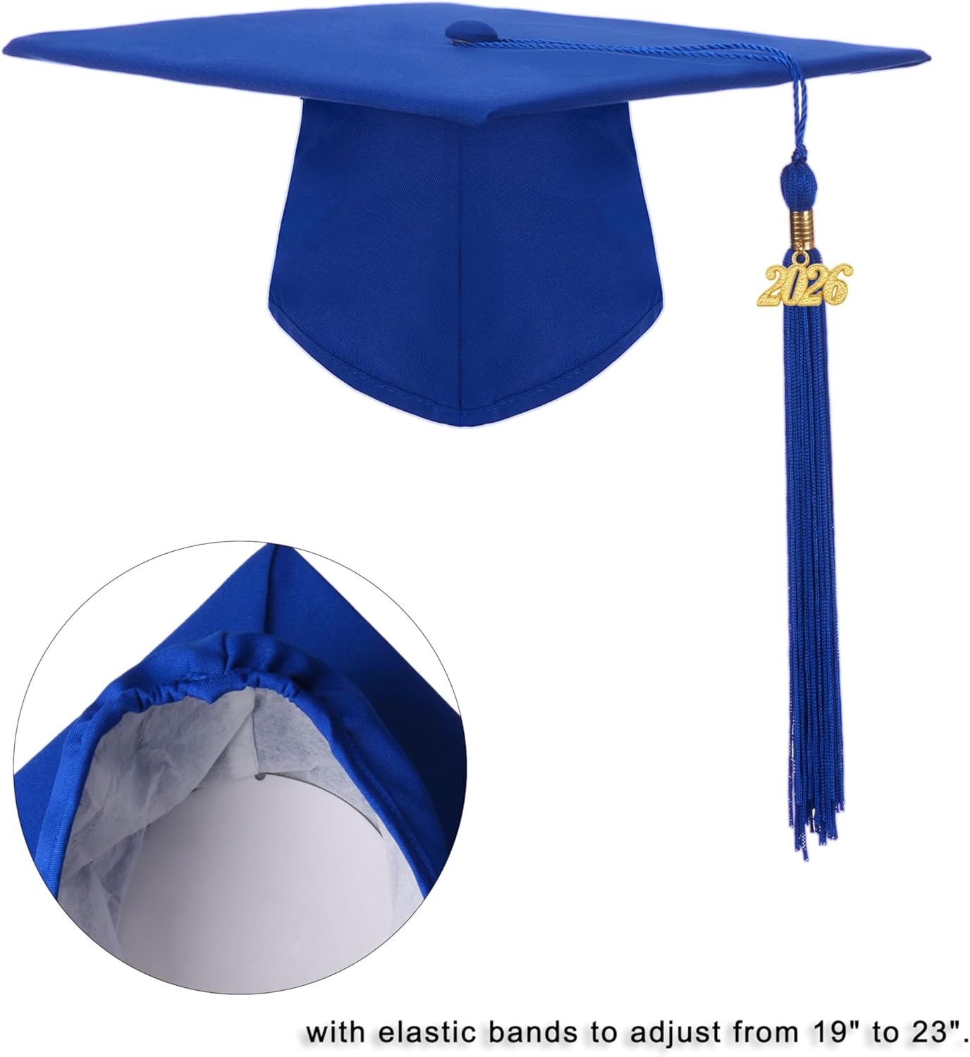 SAMDEEMI Unisex Adult Matte 2026 Graduation Gown and Cap Set with Tassel for High School and College Bachelor 12 Colors