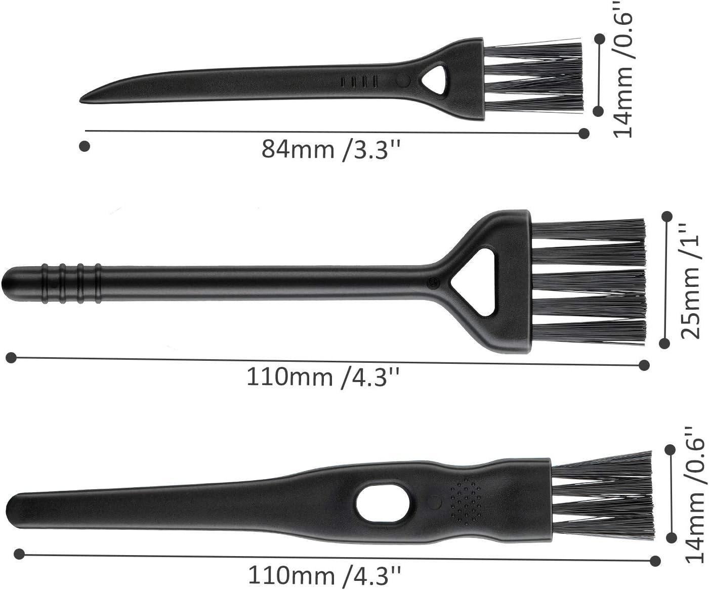 Boao 12 Pack Electric Razor Brush Shaver Cleaning Brush Shaver Small Electric Razor Cleaner for Clipper Trimmer Nylon Bristles Duster, 3 Sizes(Long Handle Cleaning Kit)