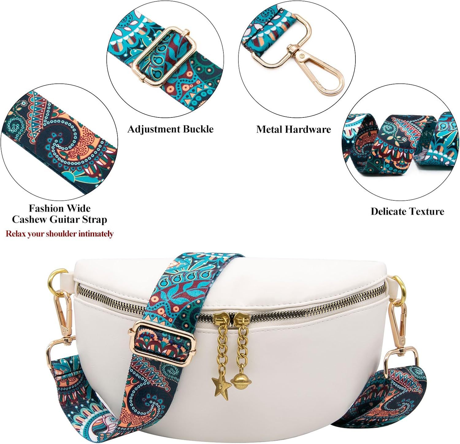 Long Keeper Adjustable Purse Strap - Wide Replacement Shoulder Strap Women Multi-Colors Bag Straps for Crossbody Bag Handbag (Style3-2) image 4