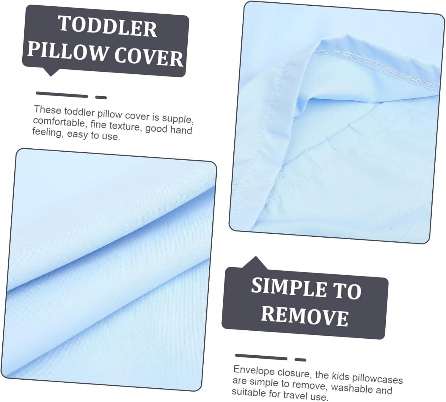 2pcs Kids Pillow Cover Xmas Envelope Closure Travel Use Polyester