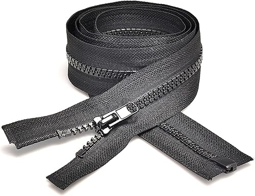 Miniatura 8 de 2 cremalleras separadoras #5 de 33 pulgadas para chaquetas de costura, chaqueta con cremallera, cremalleras de plástico moldeado negro, herramientas