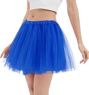 Tutu Skirts for Women 4 Layers Puffy Elastic Tutu Skirts Tutus for Girls Tulle Ballet Dress Halloween Christmas Costume