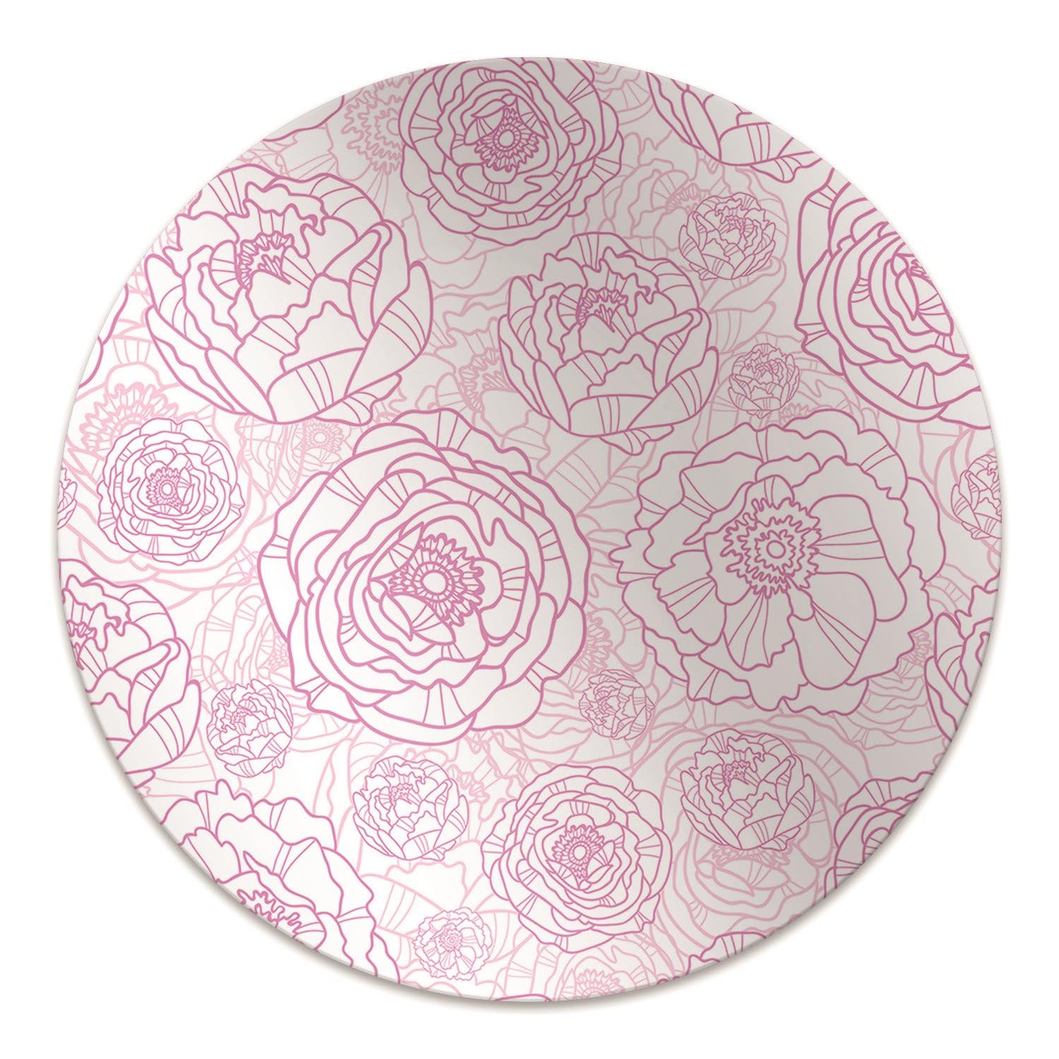 Protège-sol PVC ø100 cm contre taches et rayures tapis fleurs roses