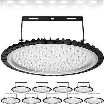 LED High Bay Light 300W UFO 6000K 30,000LM Industrial Lighting IP65 Waterproof Commercial Bay Light Warehouse Lights for Workshop Garage Factory Wet Location,Ship from the US about 3-7 days10 pack