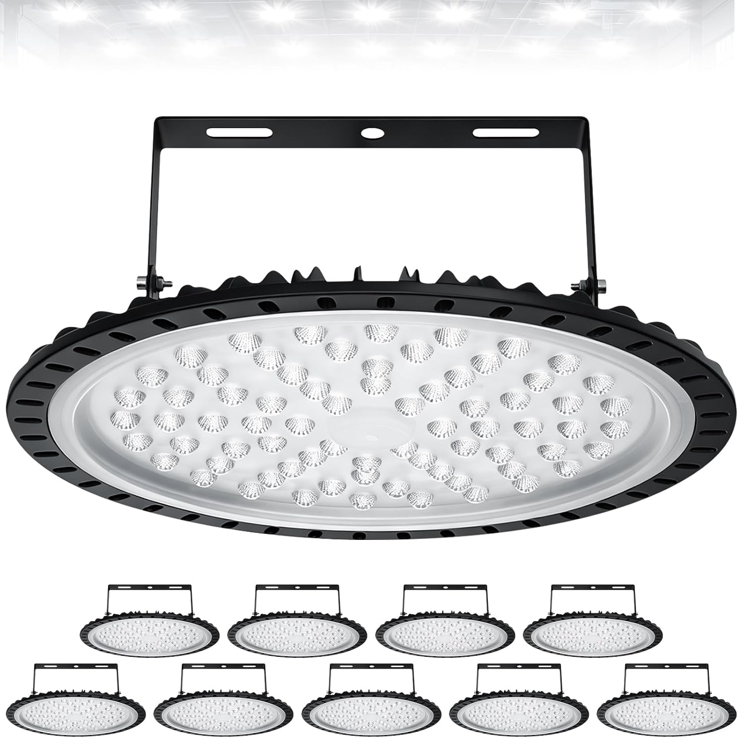 LED High Bay Light 300W UFO 6000K 30 000LM Industrial Lighting IP65 Waterproof Commercial Bay Light Warehouse Lights