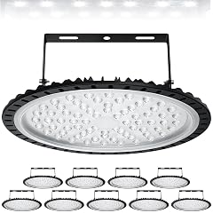 LED High Bay Light 300W UFO 6000K 30 000LM Industrial Lighting IP65 Waterproof Commercial Bay Light Warehouse Lights