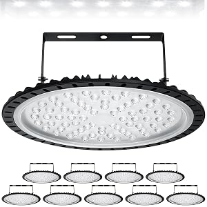 LED High Bay Light 300W UFO 6000K 30 000LM Industrial Lighting IP65 Waterproof Commercial Bay Light Warehouse Lights