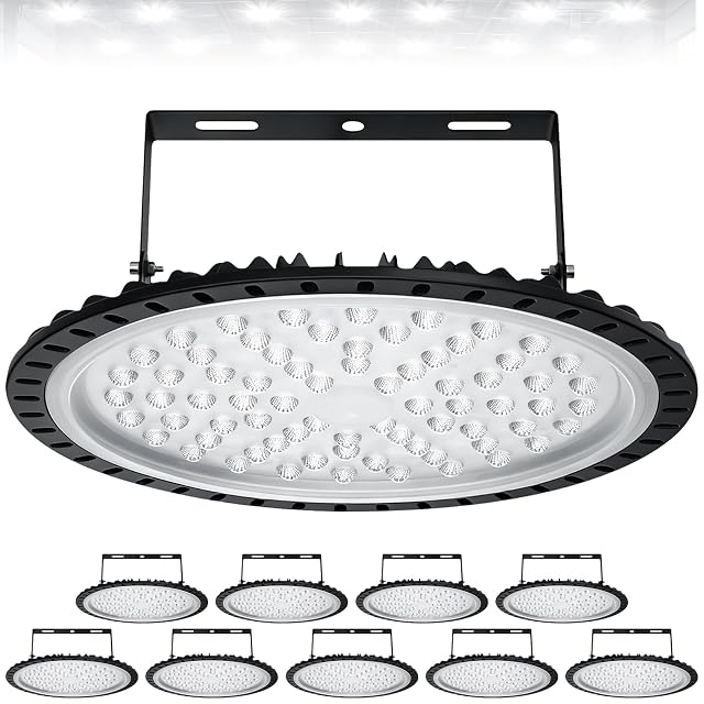 LED High Bay Light 300W UFO 6000K 30 000LM Industrial Lighting IP65 Waterproof Commercial Bay Light Warehouse Lights