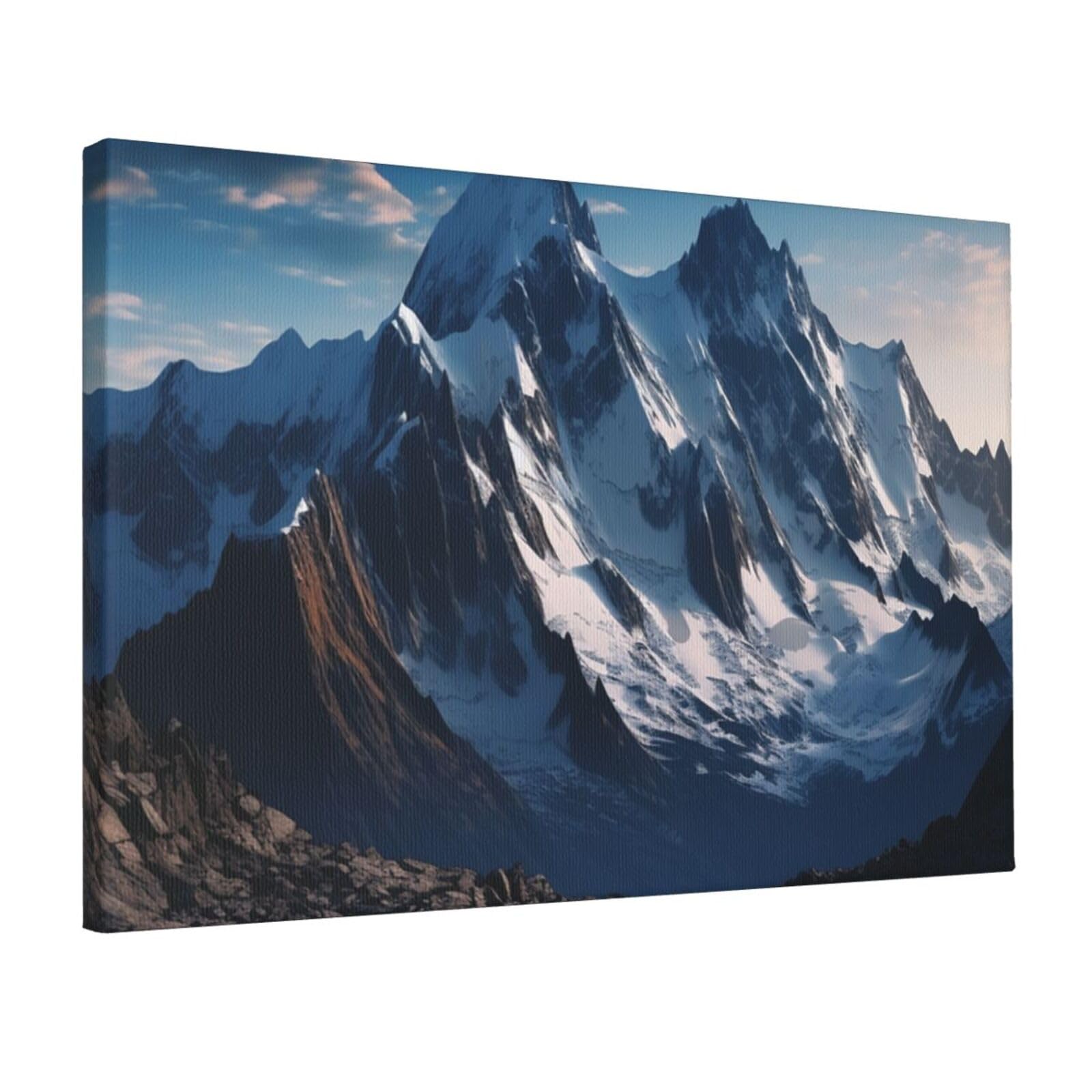 Canvas Wall Art for Living Room Wall Decor 12"x18" Modern Artwork Painting Pictures Hanging Canvas Prints Melting Snow Mountain Aesthetic Wall Art for Bedroom Bathroom Office Wallart Decor