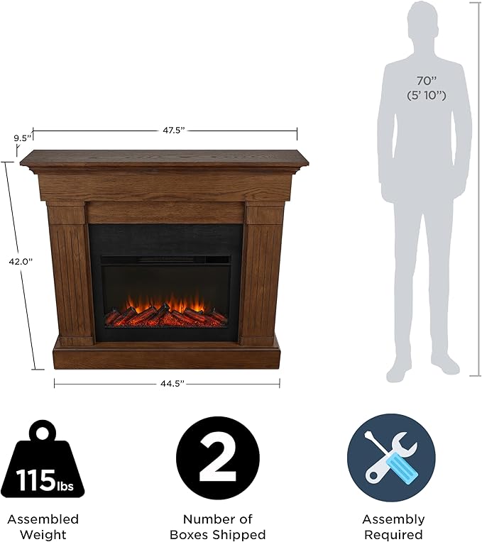 Chimenea Eléctrica Real Flame Crawford 48" con Repisa miniatura 3