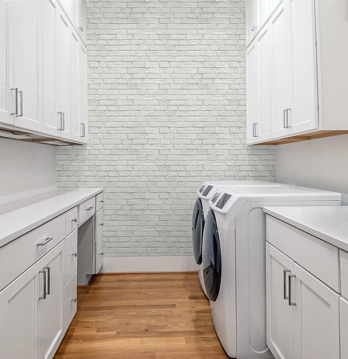Industrial Faux Brick Prepasted Wallpaper