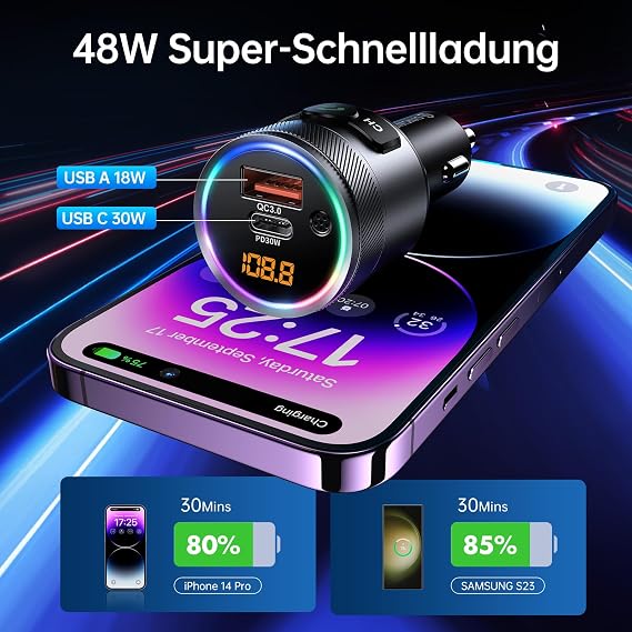 SYNCWIRE Bluetooth Adapter Car 5.4 FM Transmitter Car Bluetooth