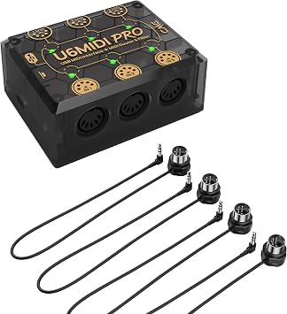 CME U6MIDI Pro + 4-Pack 1FT TRS 3.5 A MIDI Cables - MIDI Interface with Router, Mapper and Filter + 4-Pack TRS 3.5 Low-Profile MIDI cables