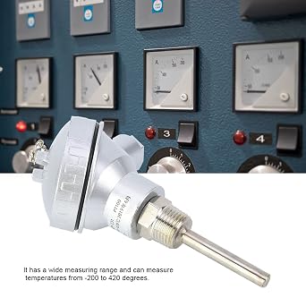 Zouminyy RTD PT100 Temperature Sensor Probe, Resistance Temperature Detection, 1/2 NPT Thread Thermocouple Terminal Head(50mm)