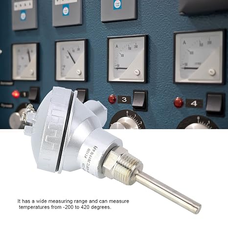 Zouminyy RTD PT100 Temperature Sensor Probe, Resistance Temperature Detection, 1/2 NPT Thread Thermocouple Terminal Head(50mm)