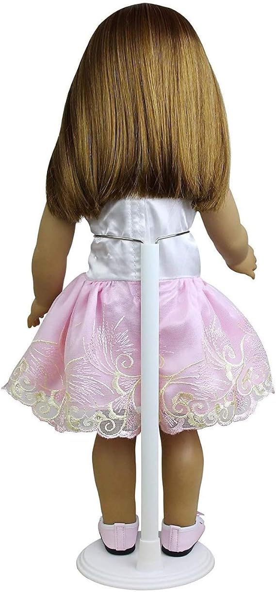 POFET 3pcs White Adjustable Doll Stand for 10-14 Inch American and Baby Dolls Display Holder