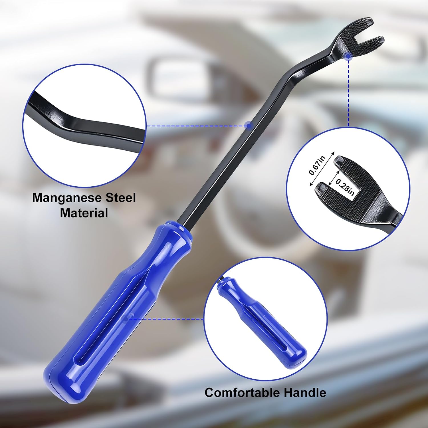 9 Pcs Car Trim Removal Tool Kit with Plastic Pry Tool - Blue