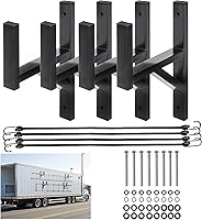 ZSHIGANMA Heavy Duty Steel Trailer Ladder Rack - 4 Racks w/ Elastic Ropes, 400 lbs Capacity for Trucks, Trailers, RVs (Black)