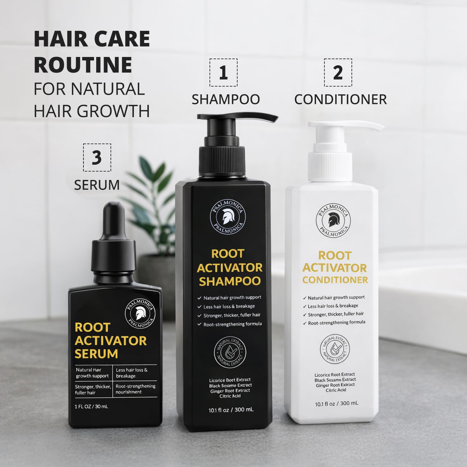 Hair Growth Shampoo and Conditioner Set, Sulfate-Free Thickening, 10.1 Fl Oz Pack of 2