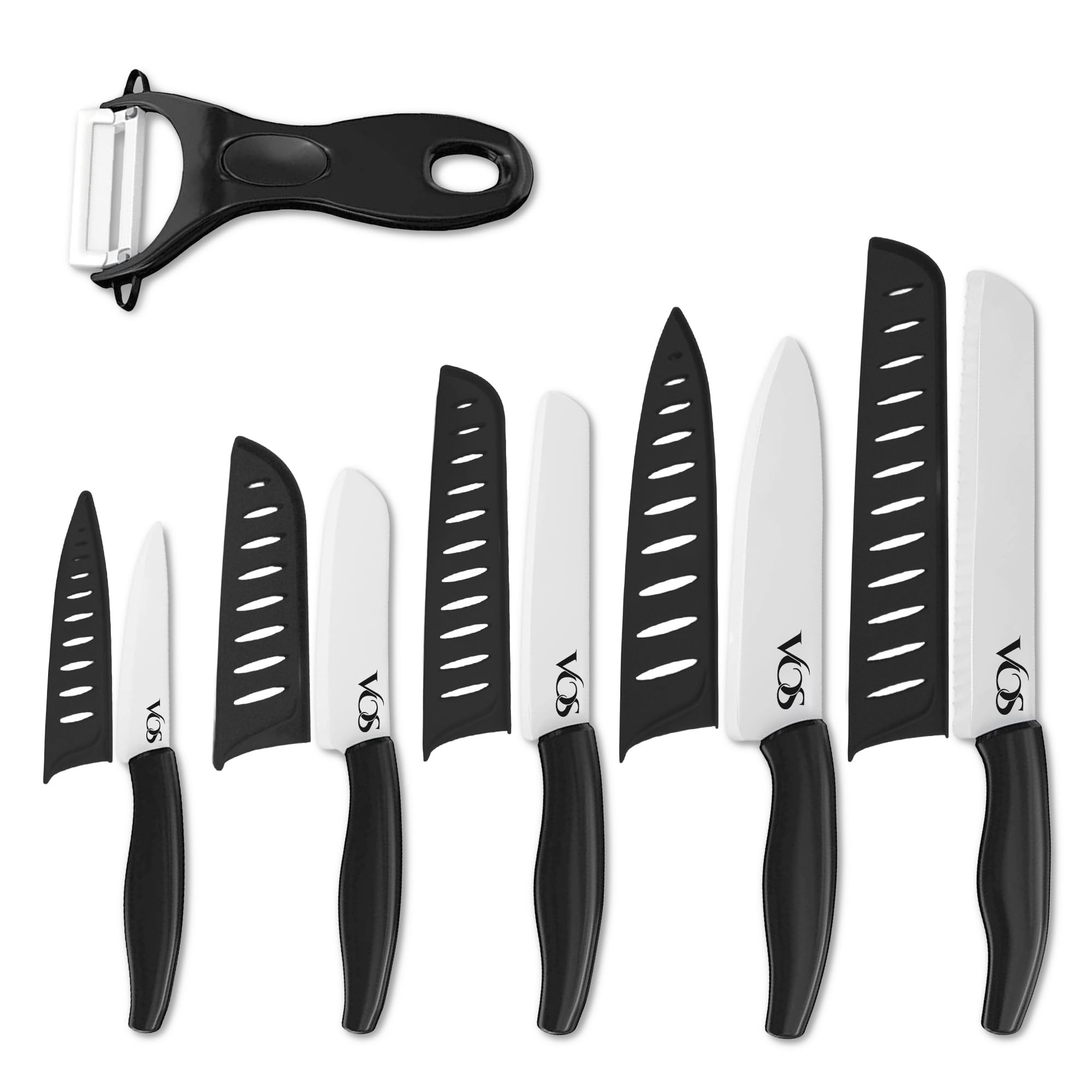 Amazon.com: Vos Ceramic Knife with Peeler, Knives Set For Kitchen