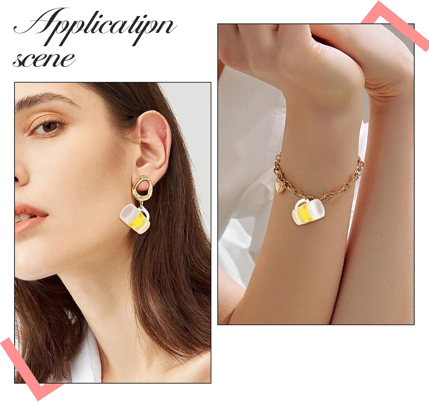 CHGCRAFT 20Pcs Resin Imitation Beer Charms Artificial Transparent Resin Imitation Beer Shape Pendants Beer Charms for Bracelet Necklace Earrings Jewelry Making - Image 5