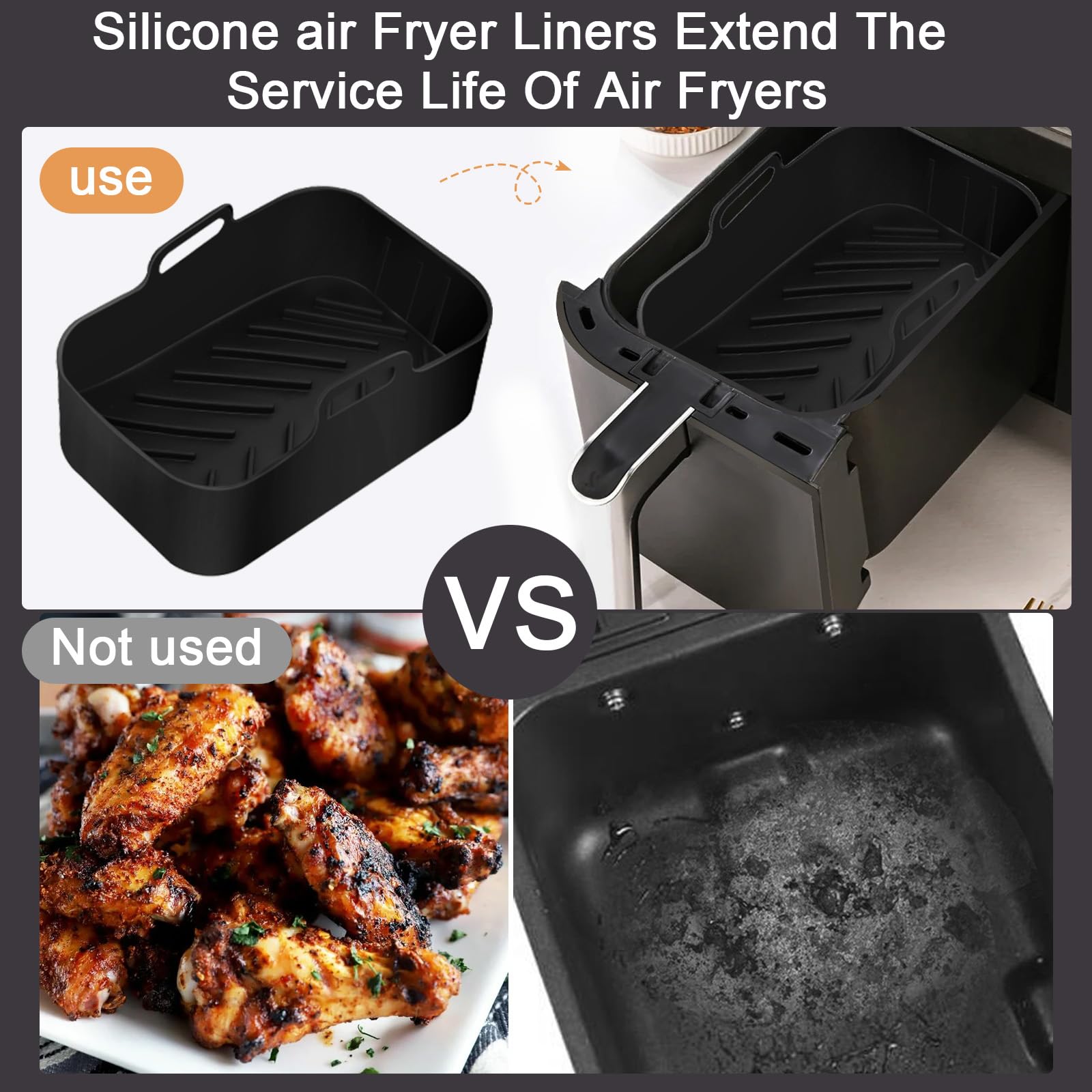 Moule Silicone Air Fryer Set,5 Pack Accessoires Pour Friteuses-Panier