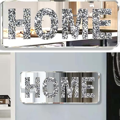 Miniatura 5 de ZOLAPI 4 letras independientes para el hogar. Letras de diamantes de cristal. Espejo plateado para decoración del hogar para pared, chimenea,