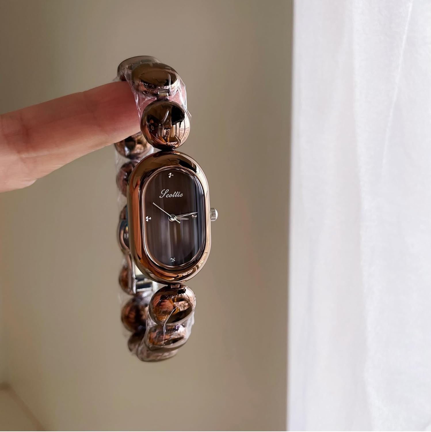 Gosasa Vintage Dainty Women’s Quartz Bracelet Watch – Luxury Minimalist Oval Gold Dial Slim Elegant Dress Ladies Diamond Wristwatch Waterproof - Image 6