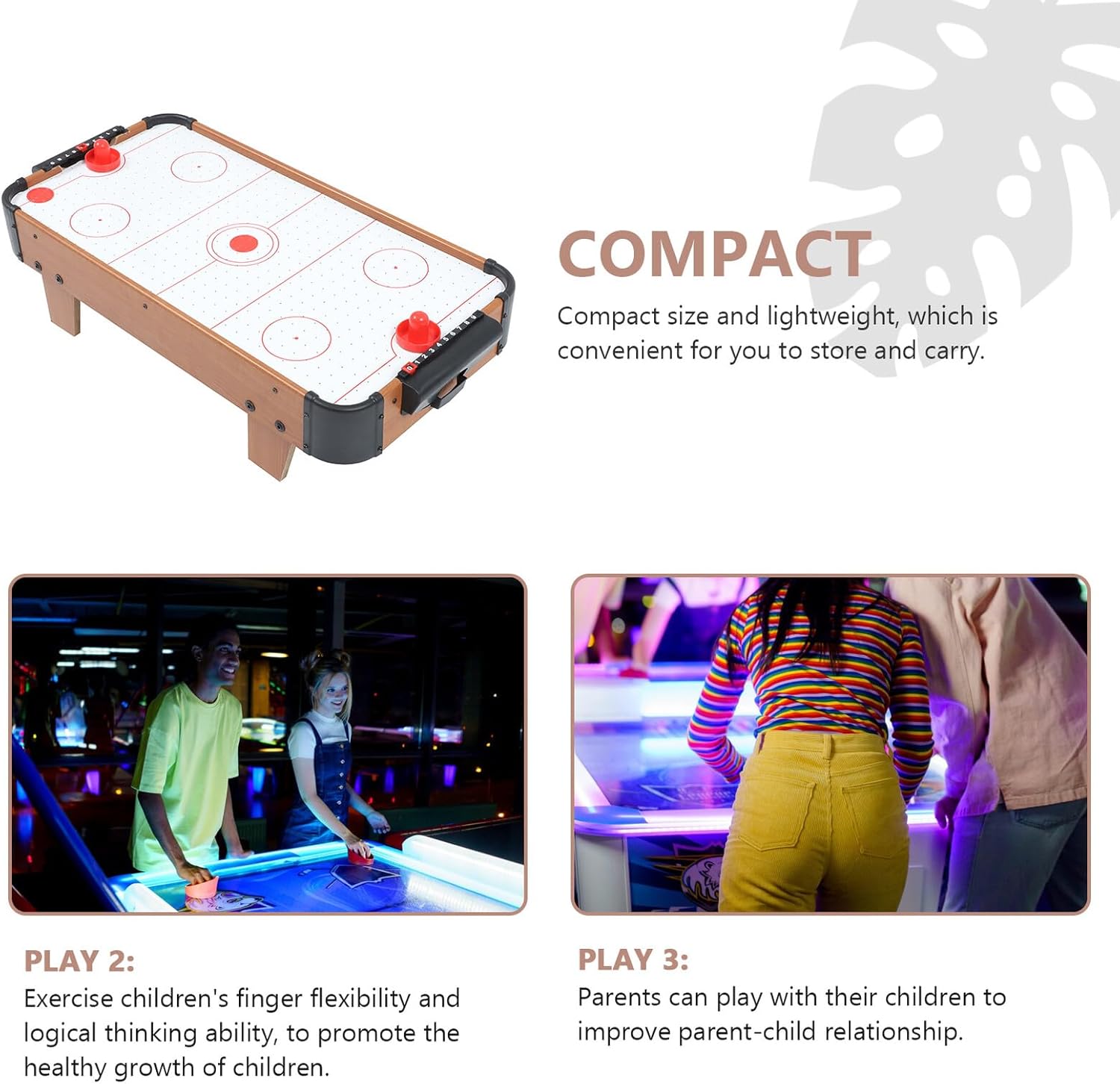 Kichvoe Mini Ice Hockey Board Game Tabletop, Portable Indoor Air Hockey Plaything with Pucks and Pushers, Creative Miniature Competitive Sports Game for Boys