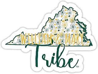 William and Mary Floral State Die Cut Decal 4-Inch Officially Licensed Collegiate Product