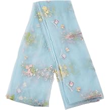 2 Yards 51 Inch Embroidered Flower Fabric, Floral Embroidery Mesh Fabrics