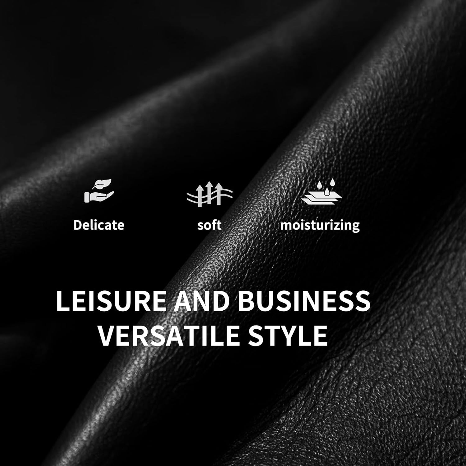 #&? HASHTAG AND WHAT Women's 40cm Long Leather Gloves, Black Real Sheepskin with Silk Lining, Full-Hand Touchscreen - Image 8