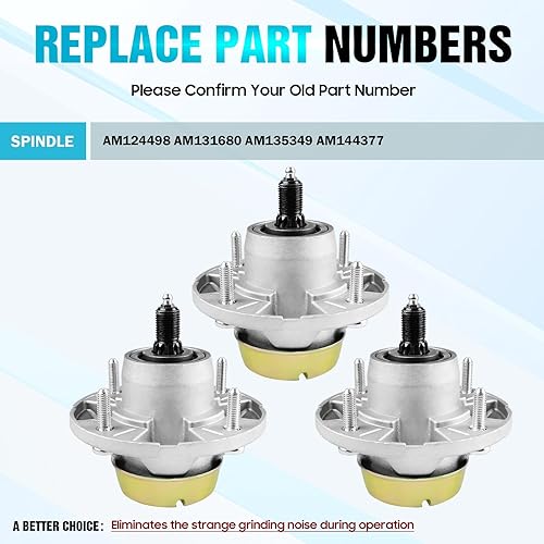 Miniatura 4 de Conjunto de husillo de cubierta de cortacésped para John Deere X300 X320 X324 X475 X485 X495 X520 X500 X530 LT133 LT155 LT166 reemplaza AM124498