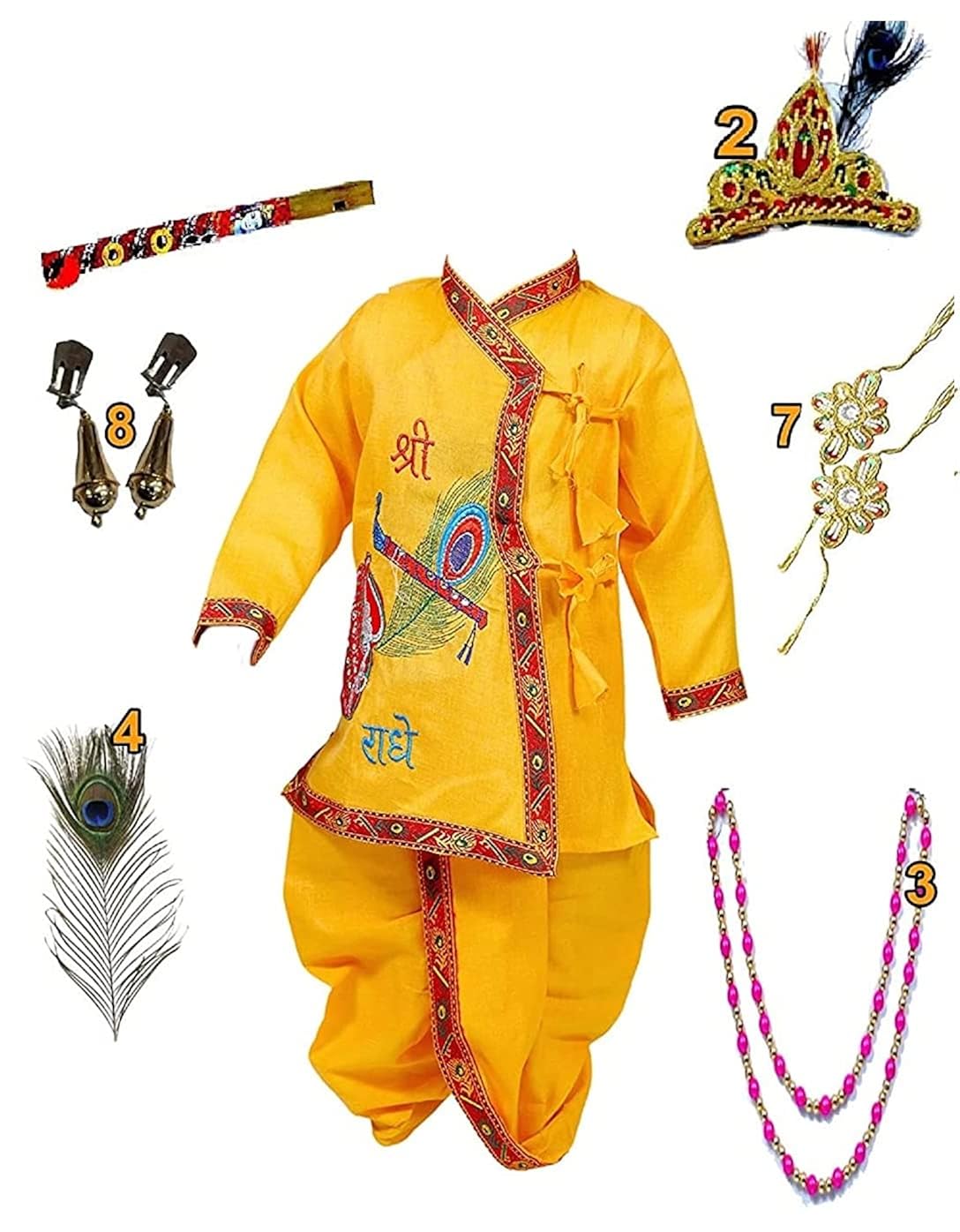 Shree Bankey Bihari Textiles Krishna Dress Cotton Fabric Krishna