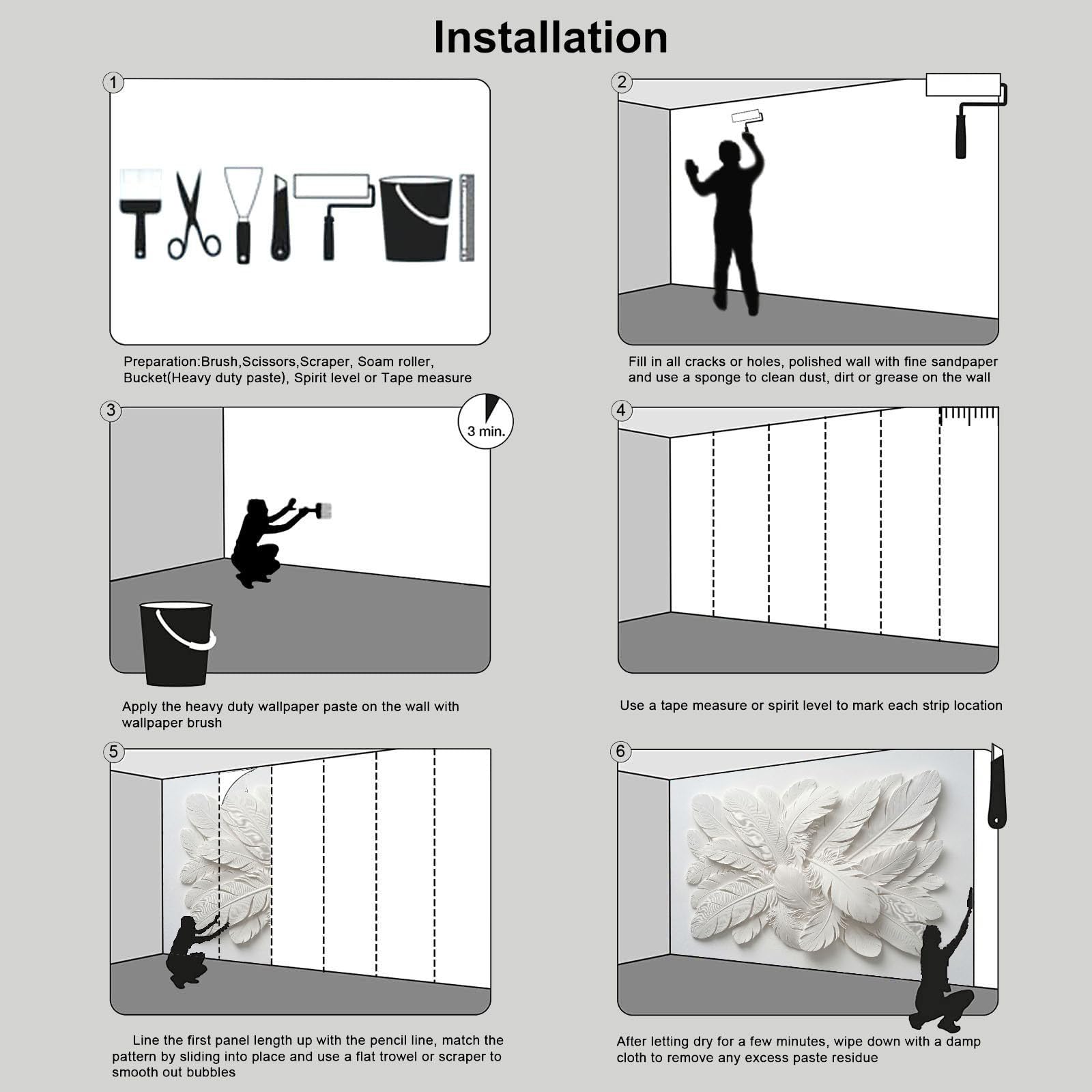 Fototapete Vlies Tapete 3D Effekt Fototapeten Minimalistisches 3D-Federrelief Vliestapete Einfarbige Federn Tapeten Creme Moderne Wandtapete, Wohnzimmer, Tv Hintergrund Deko, 250X175Cm (B×H)