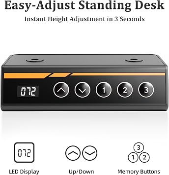 Claiks Electric Standing Desk 100 x 60cm, Height Adjustable Sit Stand Desk with 3 Memory Presets, Compact Home Office Desk with Anti-Collision System, Quiet Motor, White